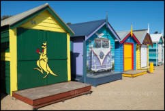 The Brighton Bathing Boxes on Dendy Street Beach,  Melbourne, Australia. Their classic Victorian architectural features are a cultural asset