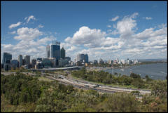 View of the Central Business District of Perth from Kings Park.