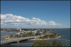 South Perth and the Narrows Bridge spanning the Swan River