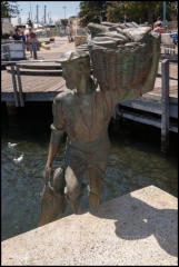 Bronze sculpture in the Fishing Boat Harbour in Fremantle.