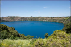 The Blue Lake at Mount Gambier. It turns a vibrant cobalt blue colour between December and March each year.