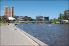 The River Torrens flowing through Elder Park in Adelaide. 