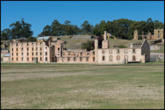 Port Arthur Historic Site in Tasmania is the best preserved convict site in Australia. The ruins of the Penitentiary building.