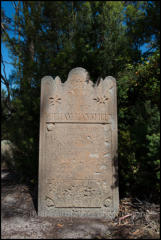 Port Arthur Historic Site, the Isle of the Dead. The headstone of William Mansfield is the earliest surviving convict stone on the Island.