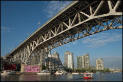 The Granville Bridge over False Creek in Downtown Vancouver. 