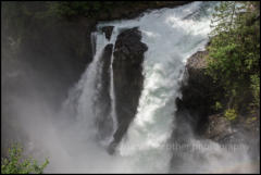 Elk Falls on the Campbell River in Elk Falls Provincial Park, Vancouver Island.