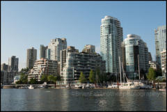 High Rise apartments overlooking False Creek in Downtown Vancouver.