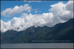 View of the East shore of Howe Sound, British Columbia, Canada.