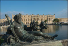 A bronze sculpture representing the Seine River at the Palace of Versailles, France