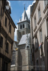 View of the Cathedral of the Holy Trinity in Laval, France 