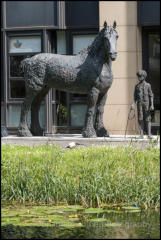 The Barge Horse statue beside the Grand Canal, Dublin, Ireland.