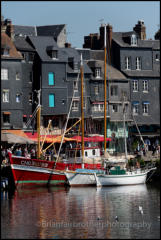 The medieval town and port of Honfleur, France.