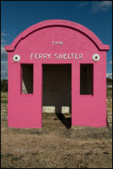 The Hamble ferry passenger shelter at Warsash, Hampshire.