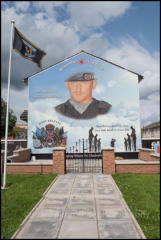 Mural on a house in the Shankhill area of Belfast, Northern Ireland.