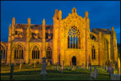 Melrose Abbey in Roxburghshire, Scotland.