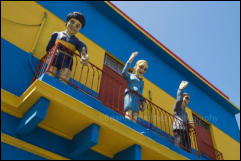 Colourful buildings in the  La Boca district of  Buenos Aires, Argentina, South America