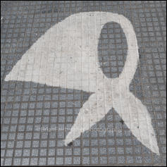 Buenos Aires, Argentina. White head scarf symbol painted on the ground in the Plaza de Mayo. The symbol was used by the Mothers of the Plaza de Mayo movement to symbolize the diapers (nappies) of their lost children who ‘"disappeared" during the military 