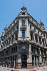 Montevideo, Uruguay. The Inter American Development Bank building is a national heritage building in the old town area.