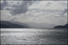 Evening sunlight on the Aisen Fiord, Chile.